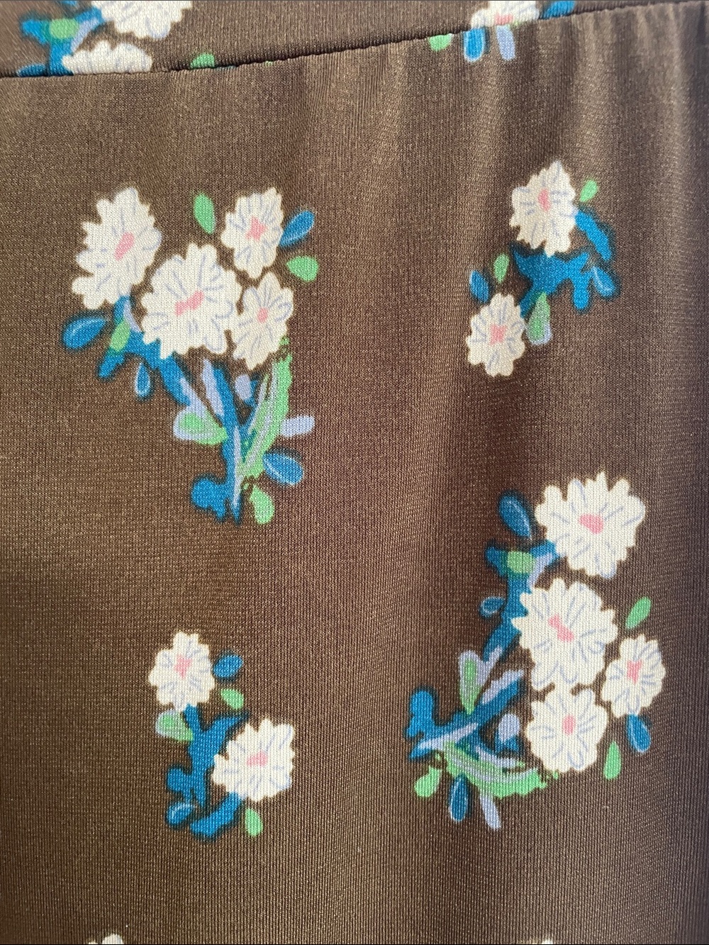 NATURAL LIFE Olive Brown Multi Floral Wide Leg Cut Your Own Length Pant Size S - Picture 6 of 9